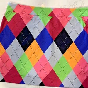 Loudmouth Golf Skort Size 14 Multicolor Argyle Diamond Print